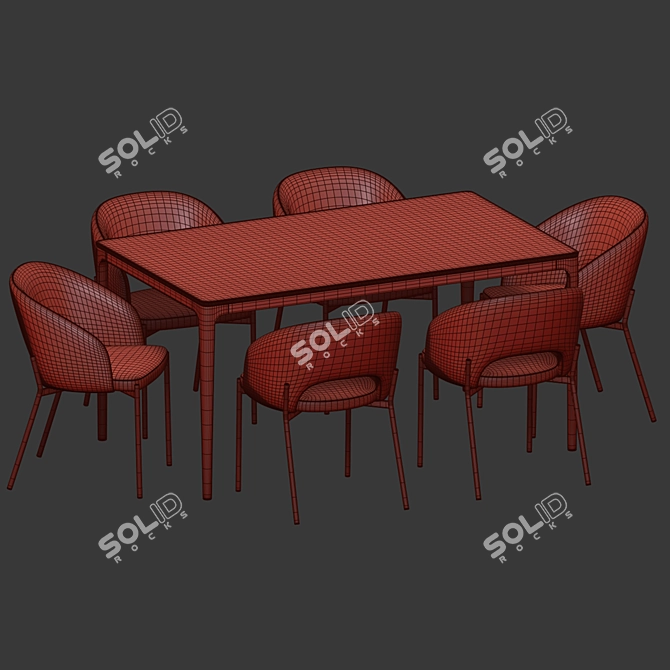 Modern Dining Set 116: Stylish, Versatile, and High-Quality 3D model image 5