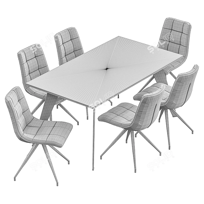 Luxury Dining Set: Sedia Diamond Chair & Nack Table 3D model image 6
