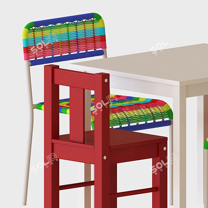 KRITTER Kids Table & Chairs Set 3D model image 5