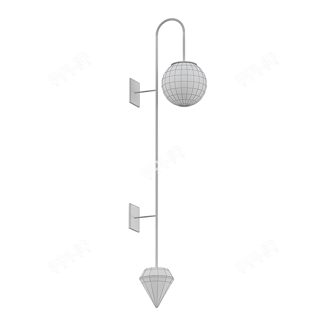 Sophisticated Plum Wall Sconce 3D model image 2