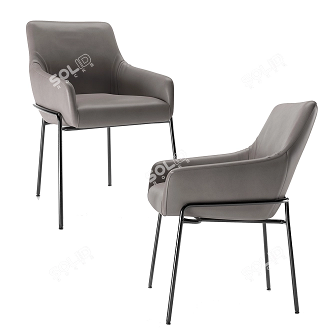 Modern JOLLY Chair and VAIN Jess Table 3D model image 2