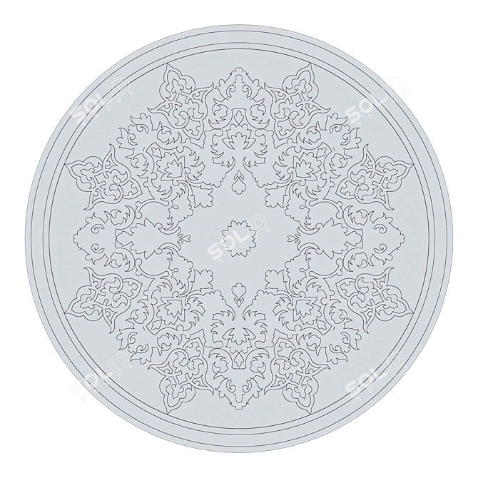 Marble Rosette Panels: Elegant and Timeless 3D model image 3