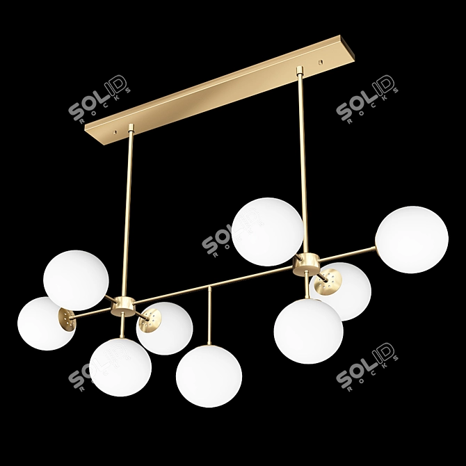 Elegant Antique Brass Chandelier 3D model image 1