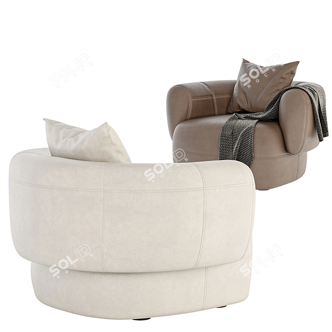Modern Leather ARP Armchair: Stylish Comfort 3D model image 3