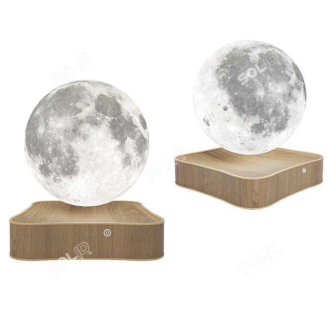  Lunar Glow: Authentic Moon Lamp 3D model image 1