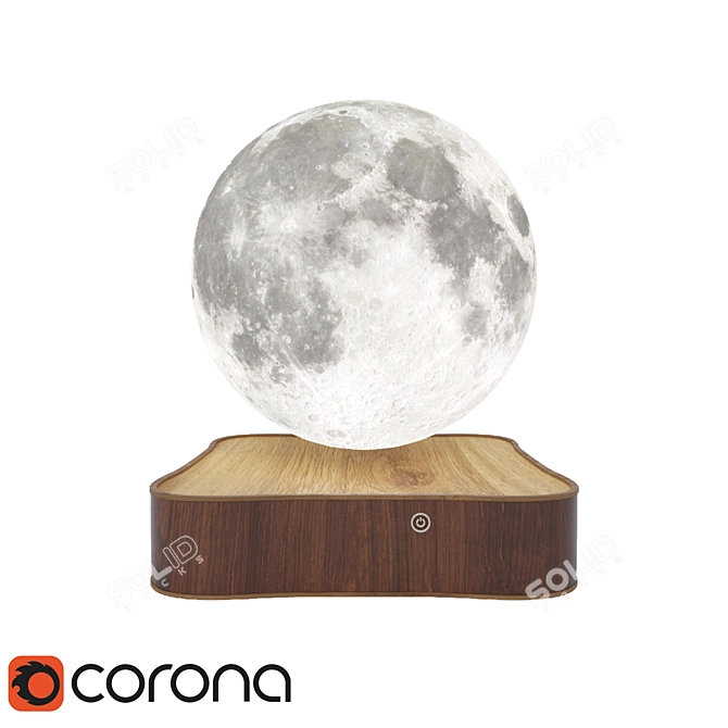  Lunar Glow: Authentic Moon Lamp 3D model image 4