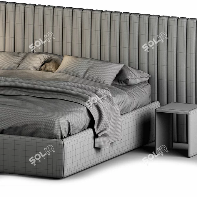 Bolzan Letti Clay Maison XL: Stylish Upholstered Bed 3D model image 4