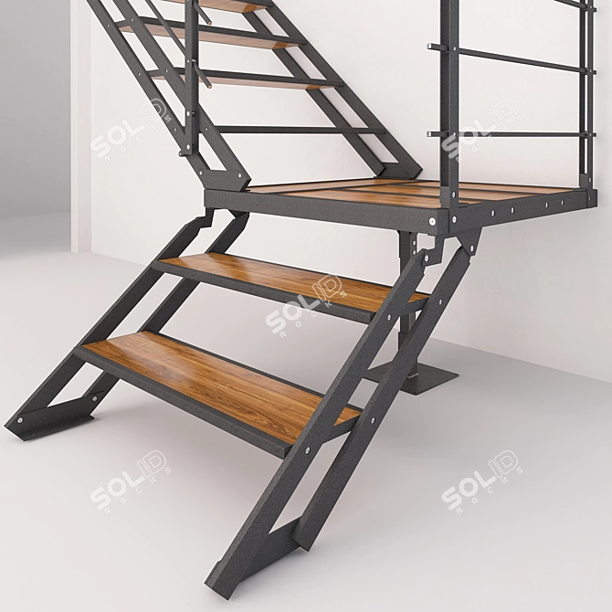 Sleek Staircase: A Modern Masterpiece 3D model image 2