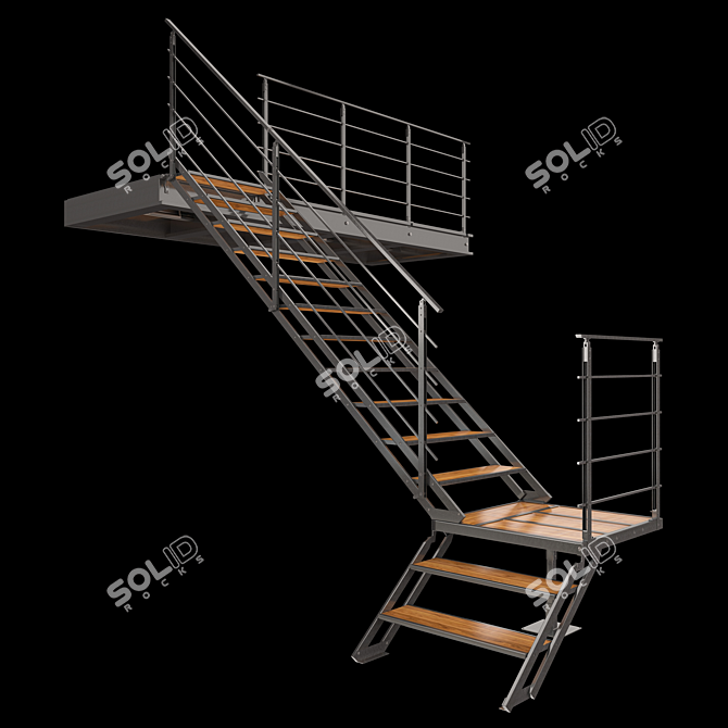 Sleek Staircase: A Modern Masterpiece 3D model image 3