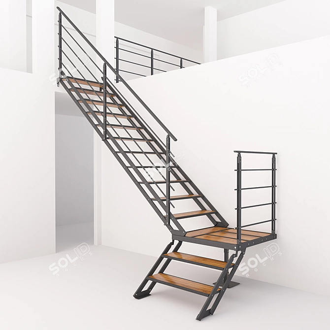 Sleek Staircase: A Modern Masterpiece 3D model image 4