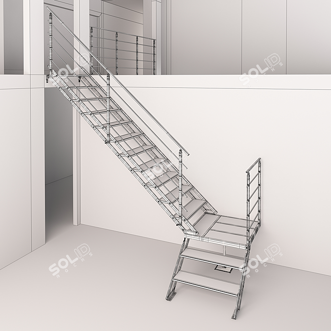 Sleek Staircase: A Modern Masterpiece 3D model image 5