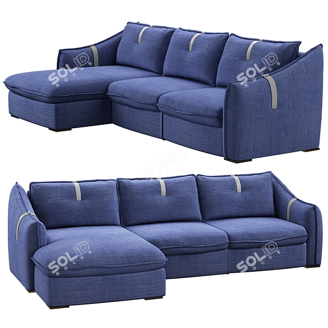 Sleek Sorento Sofa Set 3D model image 2