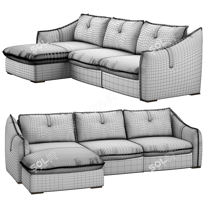 Sleek Sorento Sofa Set 3D model image 3