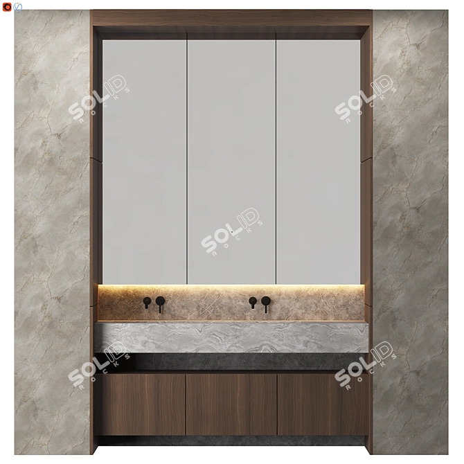 Inspirational 413 Bathroom Collection 3D model image 1