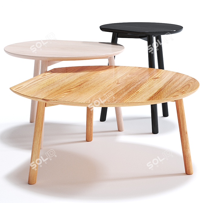 Modern Round Wooden Coffee Table: Gufler Collection 3D model image 1