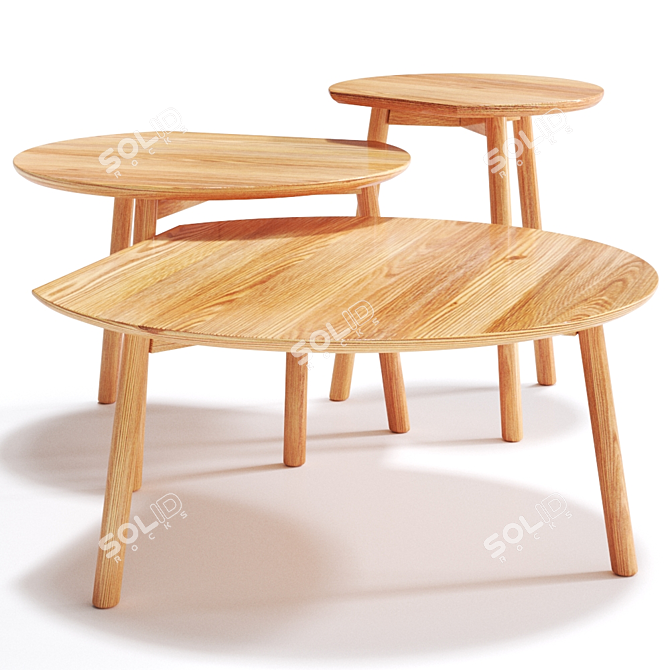 Modern Round Wooden Coffee Table: Gufler Collection 3D model image 2