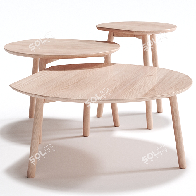 Modern Round Wooden Coffee Table: Gufler Collection 3D model image 3