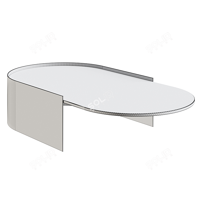 Sleek Carrara Marble Coffee Table 3D model image 3