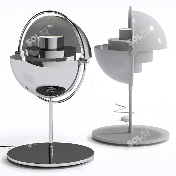 Sleek Brass Table Lamp 3D model image 2