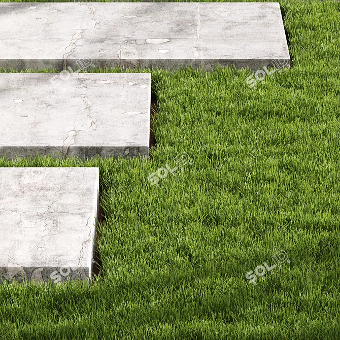 Deluxe Decorative Grass Mat: Realistic 3D Design 3D model image 3