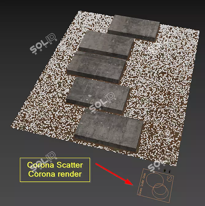 Deluxe Decorative Grass Mat: Realistic 3D Design 3D model image 6