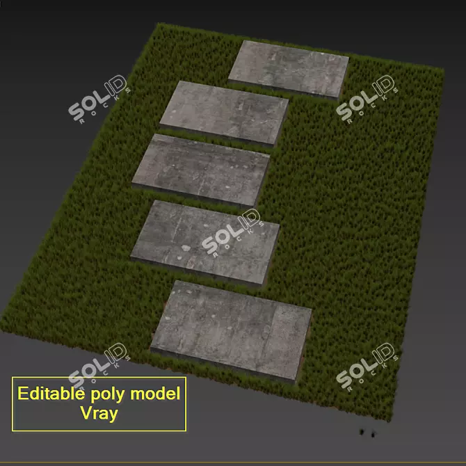 Deluxe Decorative Grass Mat: Realistic 3D Design 3D model image 7