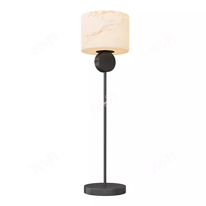 Elegant Etruscan Alabaster Table Lamp 3D model image 1