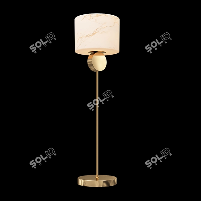 Elegant Etruscan Alabaster Table Lamp 3D model image 2
