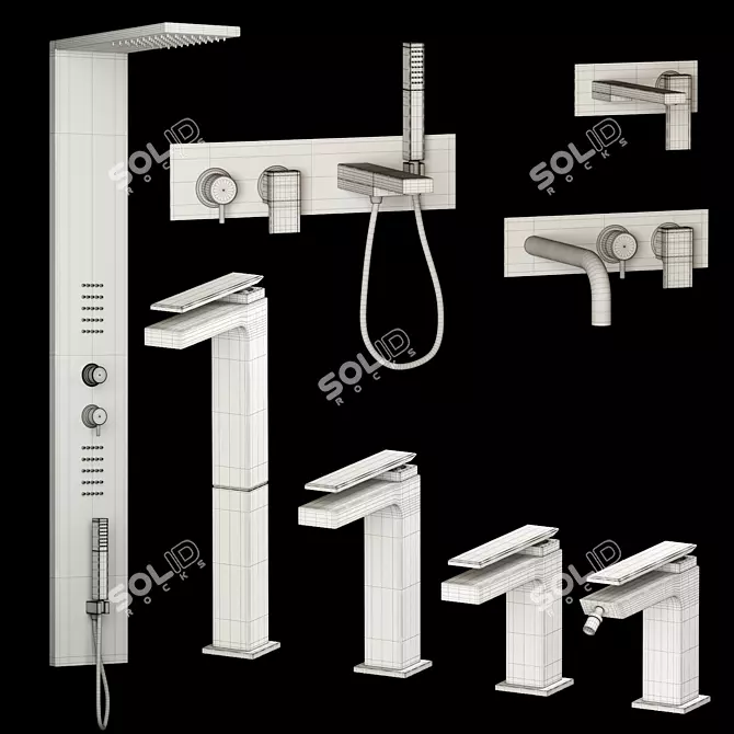 GEDA KIMO SET 1: Premium Faucets and Shower 3D model image 4