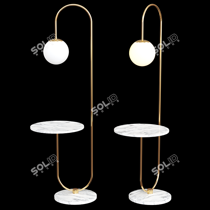 Sleek LED Stand Lamp 3D model image 1