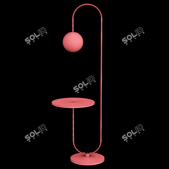 Sleek LED Stand Lamp 3D model image 2