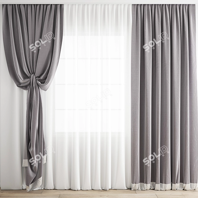 Polygonal Curtain Model: High Quality & Versatile 3D model image 1