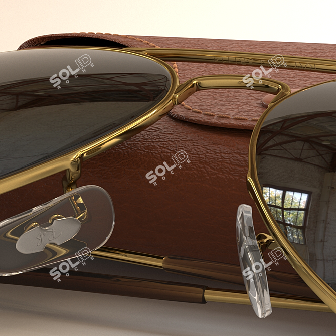Iconic Ray-Ban Aviator Gradient Sunglasses 3D model image 3