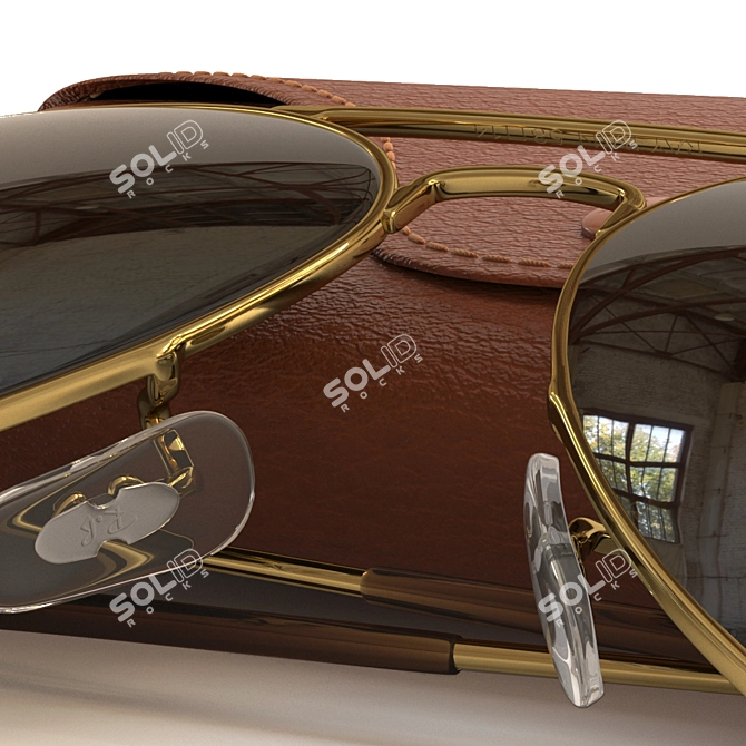 Iconic Ray-Ban Aviator Gradient Sunglasses 3D model image 10
