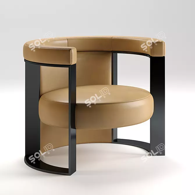 Luxury FENDI CASA Roger Armchair 3D model image 2