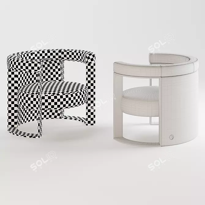 Luxury FENDI CASA Roger Armchair 3D model image 6