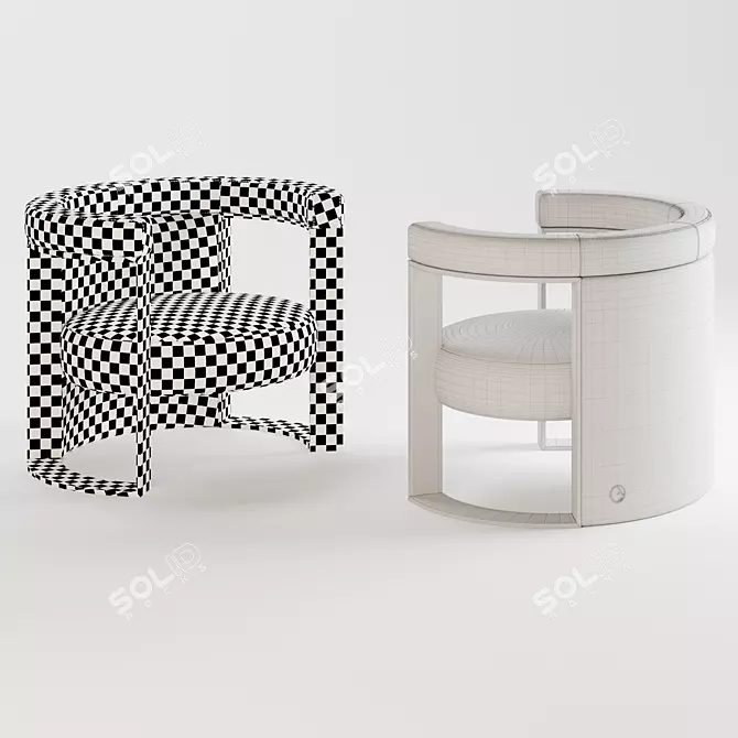 Luxury FENDI CASA Roger Armchair 3D model image 7