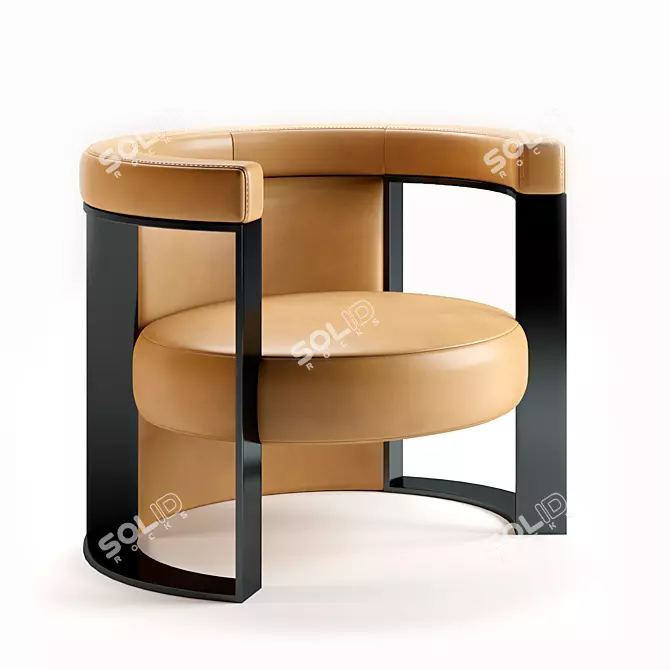 Luxury FENDI CASA Roger Armchair 3D model image 8