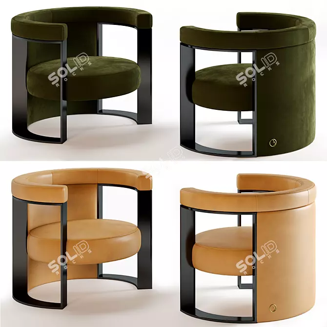 Luxury FENDI CASA Roger Armchair 3D model image 10