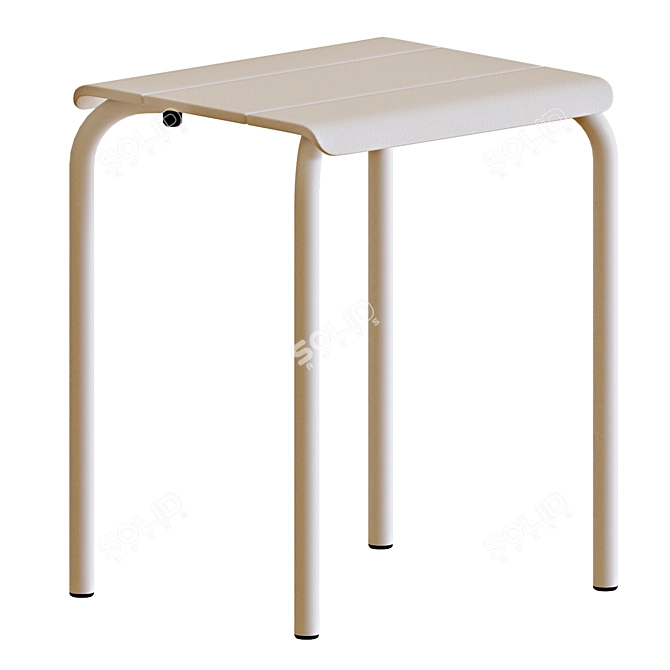 Modern Outdoor White Table and Chairs 3D model image 4