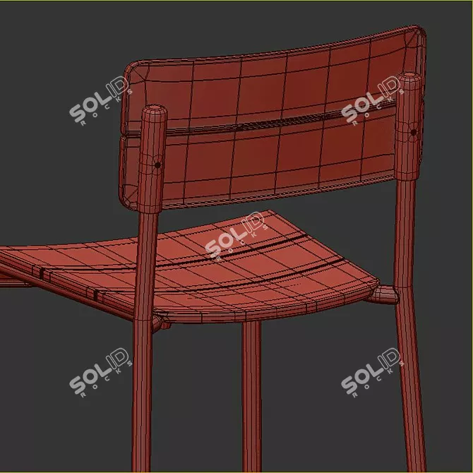 Modern Outdoor White Table and Chairs 3D model image 5