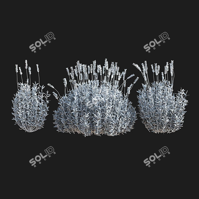 Elegant Lavender Floral Sculpture 3D model image 5