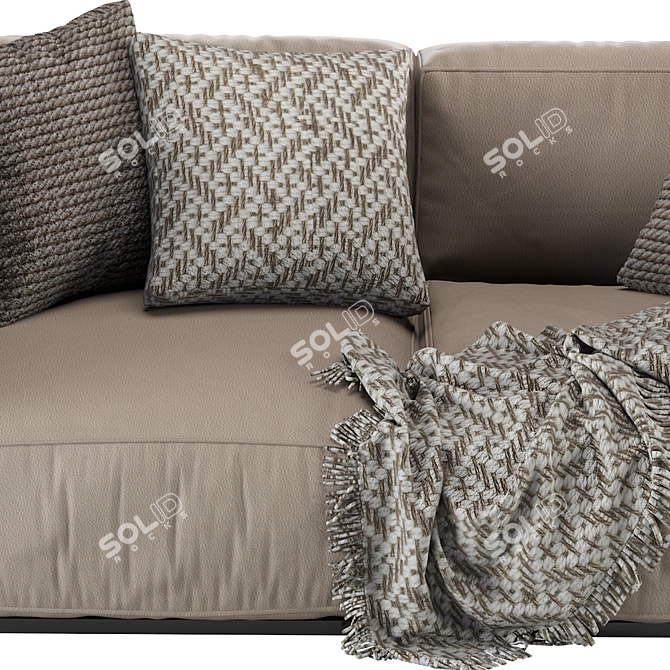 Modern Poliform Leather Sofa 3D model image 2