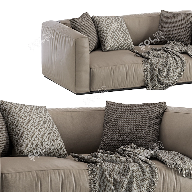 Modern Poliform Leather Sofa 3D model image 6