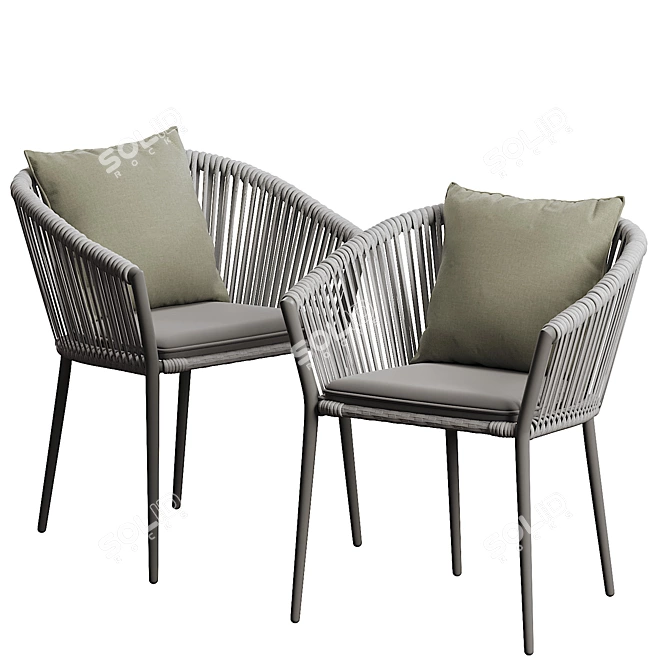 Modern Muse Outdoor Dining Chair 3D model image 2