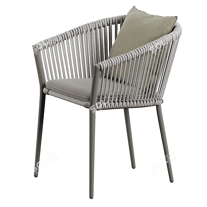 Modern Muse Outdoor Dining Chair 3D model image 3