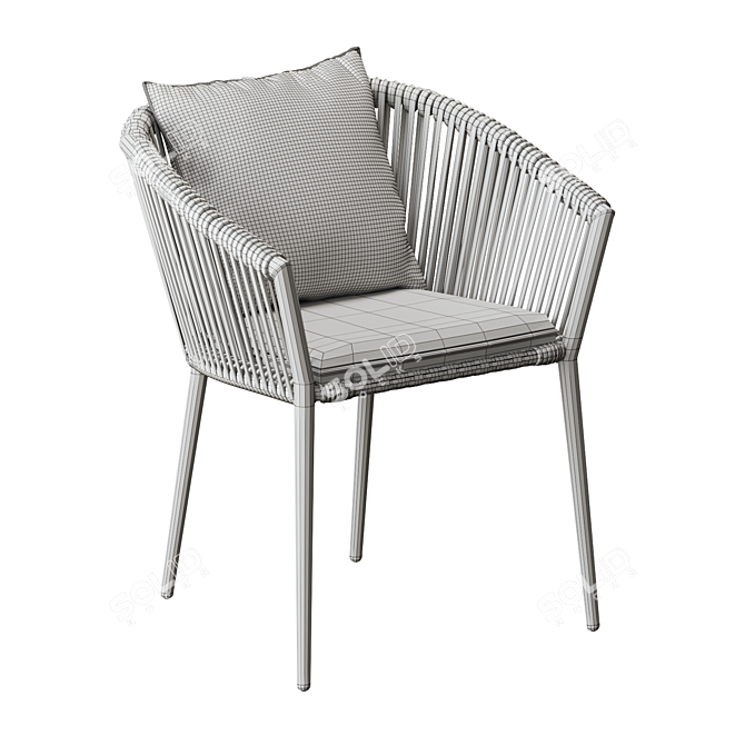 Modern Muse Outdoor Dining Chair 3D model image 6