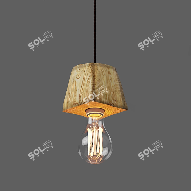 Querk_01 Handcrafted Wooden Pendant 3D model image 2