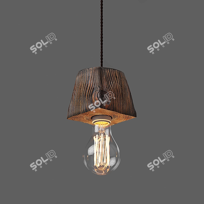 Querk_01 Handcrafted Wooden Pendant 3D model image 3