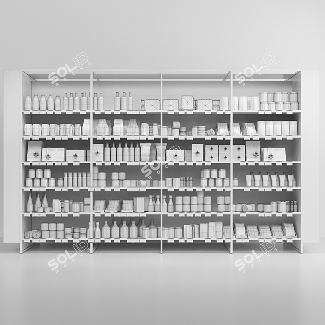 Supermarket Shelf: Food, Groceries, Sauce, Spices 3D model image 2